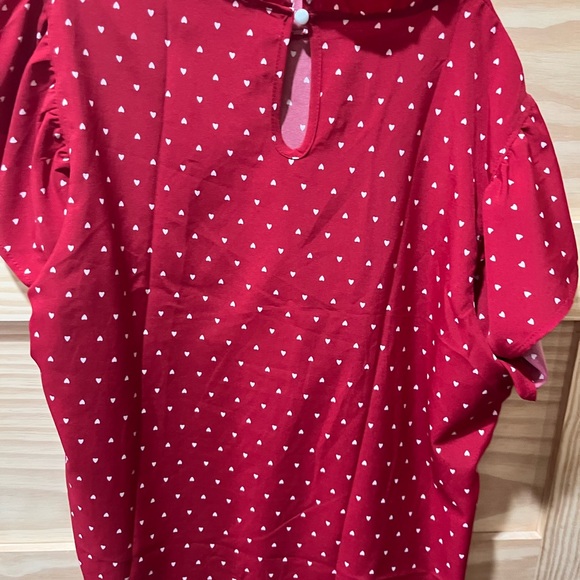 Red Heart Pattern Blouse - Picture 2 of 2